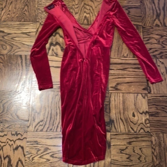 Dress NWOT M Rich Red/Burgundy Velvet Hot Miami Styles - Picture 8 of 14